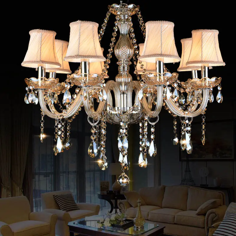 Modern champagne color crystal lights living room decoration luxury lights