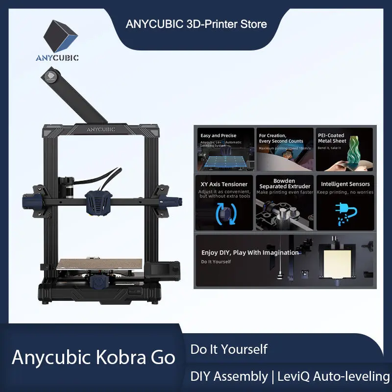 ANYCUBIC 3D Printers 25 Points Auto-leveling 3D Printings Anycubic Kobra Go