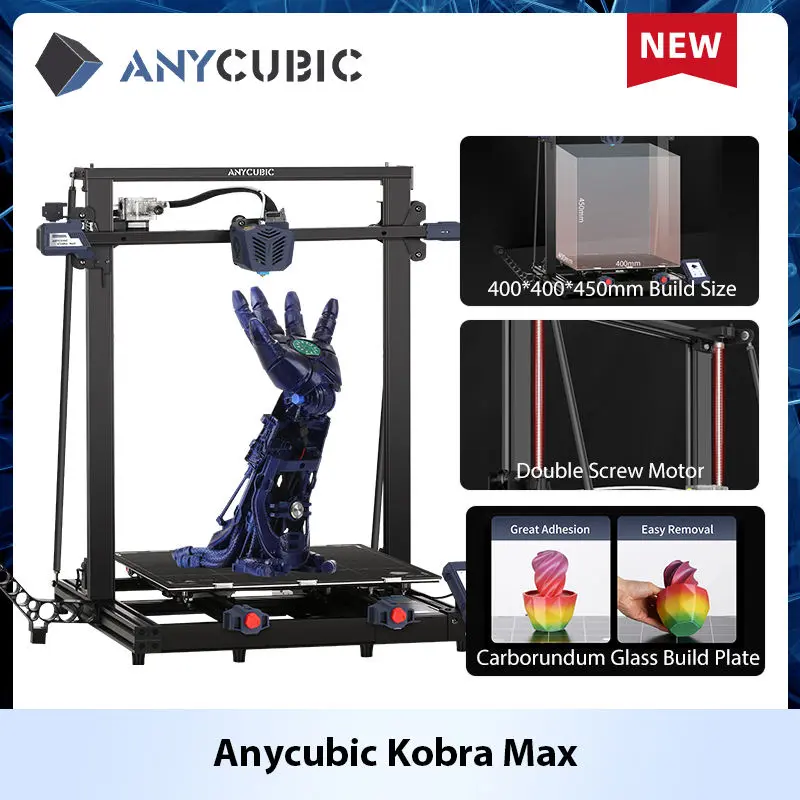 Anycubic Kobra Max bigger build volume:400*400*450mm fdm 3D Printer