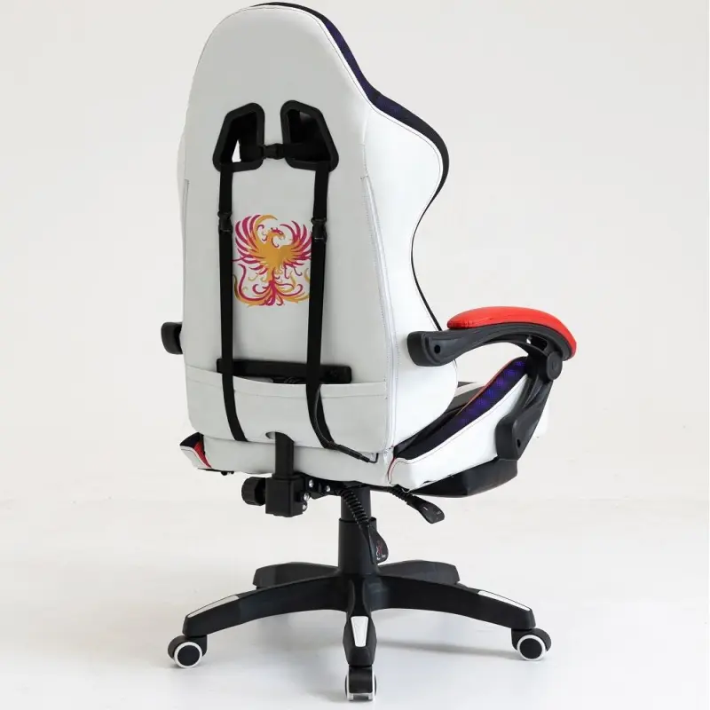 Office Chairs Swivel LED RGB Gaming Chair with Speakers Footrest and Massage