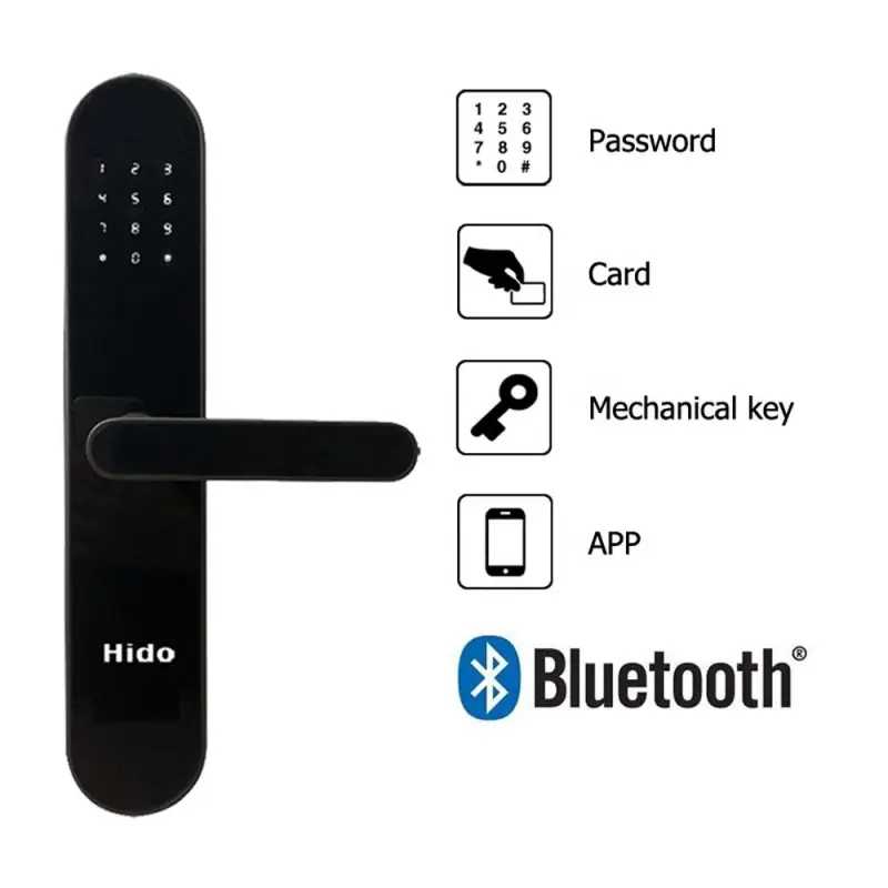 Hido Keyless Security Smart Hotel Locks BLE TT Lock APP Password Digital Door