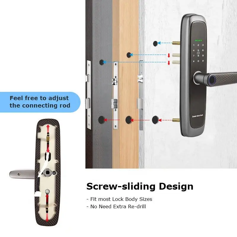 Design apartment electronic Smart Fingerprint Card handle wooden door