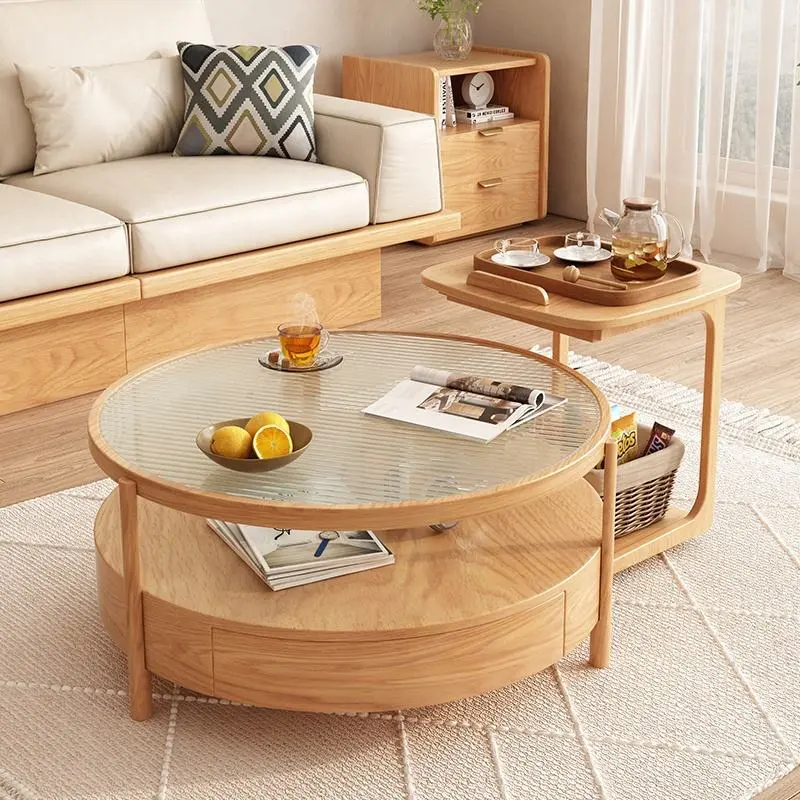 High Quality Coffee Table Modern Glass Round Coffee Table With Storage