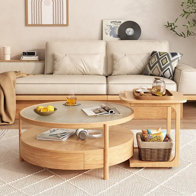 High Quality Coffee Table Modern Glass Round Coffee Table With Storage