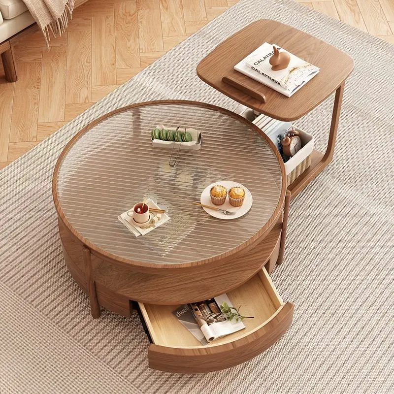 High Quality Coffee Table Modern Glass Round Coffee Table With Storage