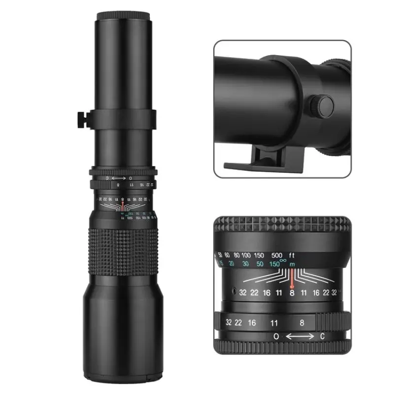 500mm/ 1000mm f/8 Manual Focus Camera Photography Telephoto Lens for Canon EOS 80D EOS