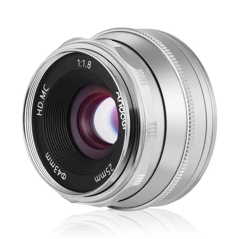 Andoer 25mm F1.8 Manual Focus Lens Large Aperture Compatible with Fujifilm Fuji Cameras