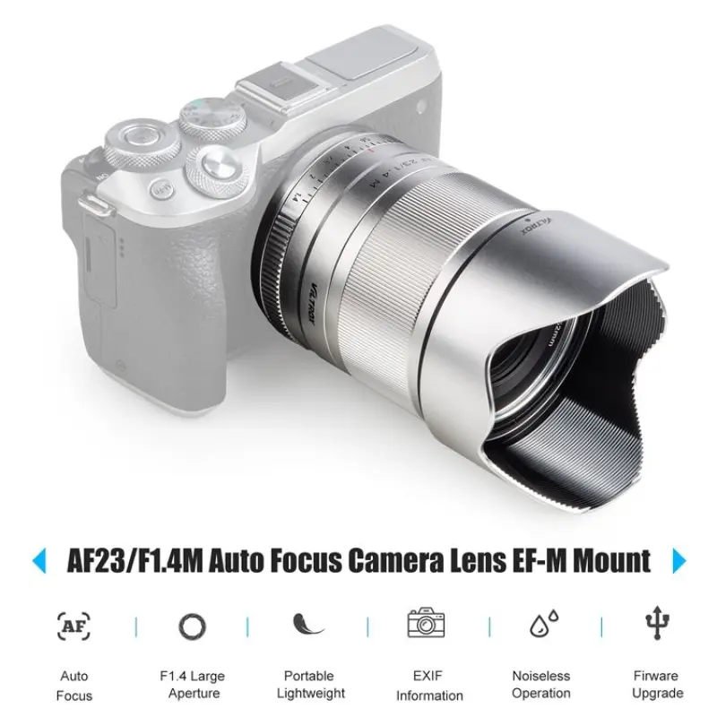 VILTROX AF23/F1.4M Auto Focus Camera Lens APS-C  F1.4 Large Aperture 23mm Focal Length M-Mount for Canon EOS M3/M5/M6/M6