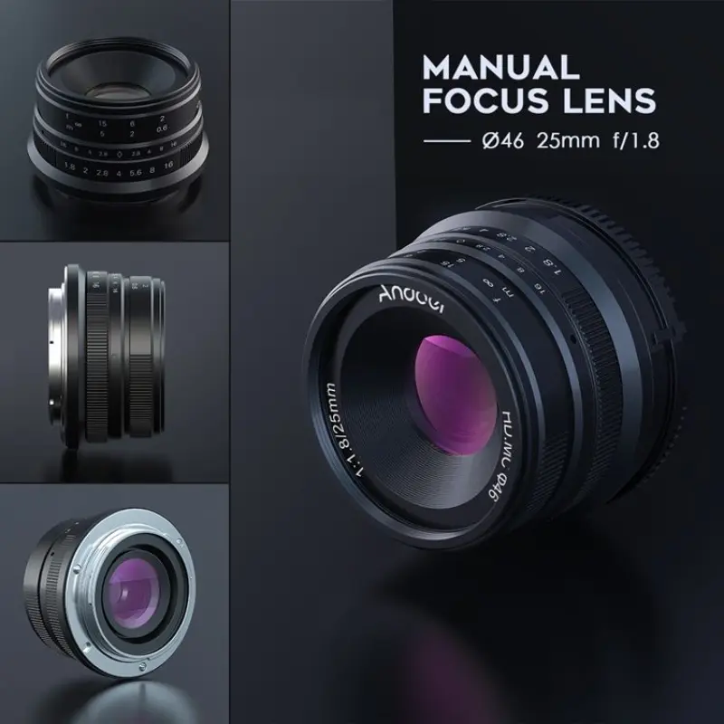 25mm F1.8 APS-C Manual Focus Camera Lens Large Aperture Wide Angle Replacement for Sony E-Mount Mirrorless Cameras