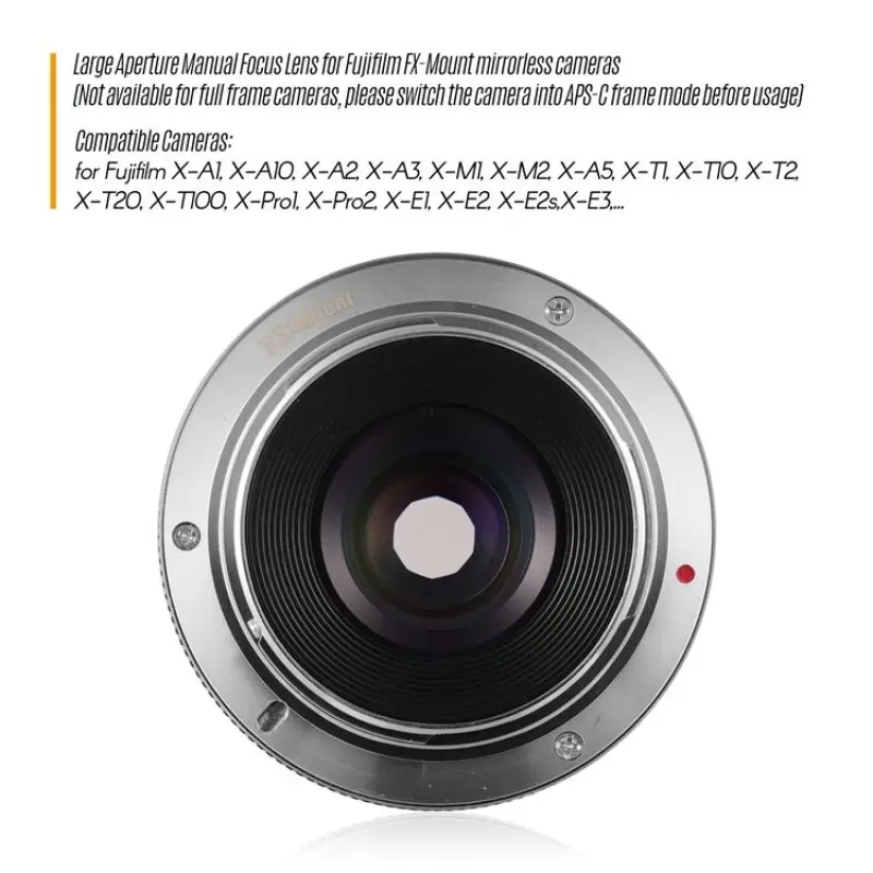 Andoer 35mm F1.6 Manual Focus Lens Large Aperture Compatible with Fujifilm Fuji Cameras