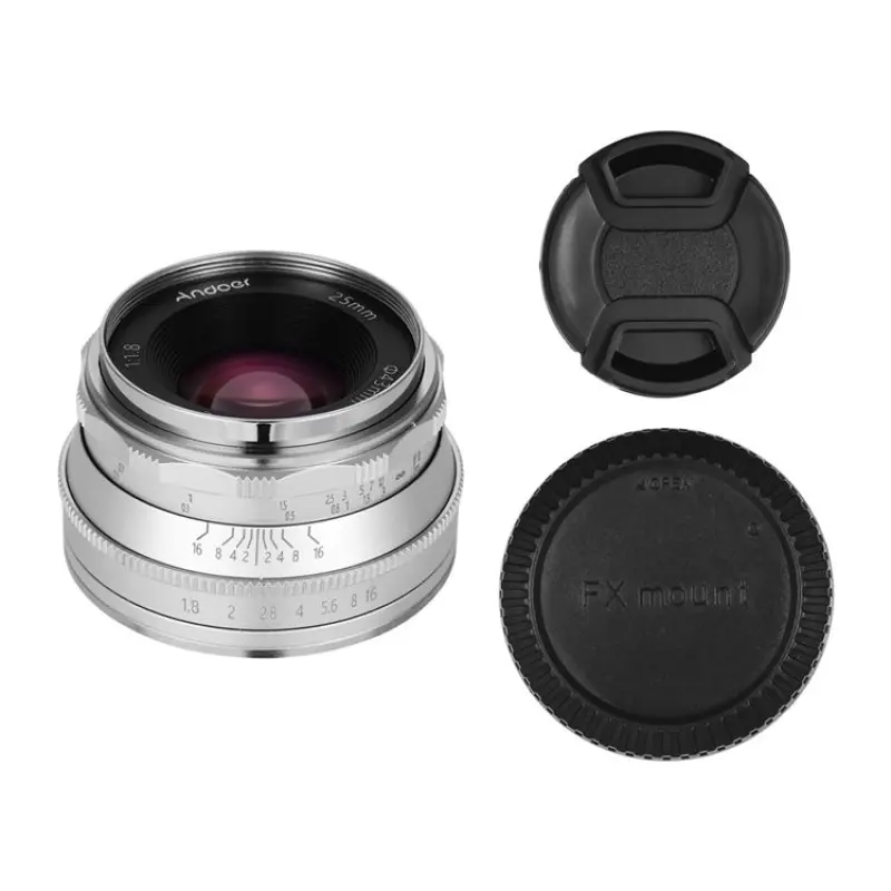 Andoer 25mm F1.8 Manual Focus Lens Large Aperture Compatible with Fujifilm Fuji Cameras