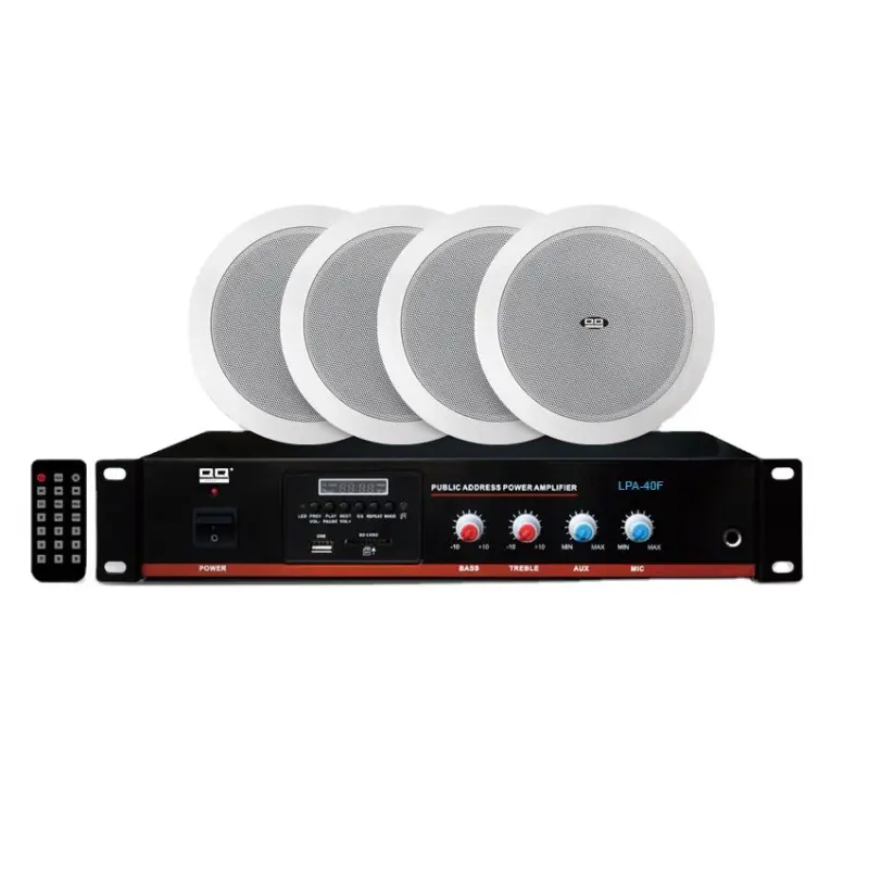 QQCHINAPA Audio Sound Equipment Home Theatre 100V PA Amplifier With 4PCS Ceiling Speakers