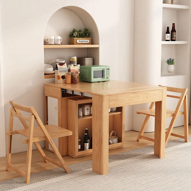 Modern Dinning Tables Multi-functional Extendable Tables Folding Wood Dining Table