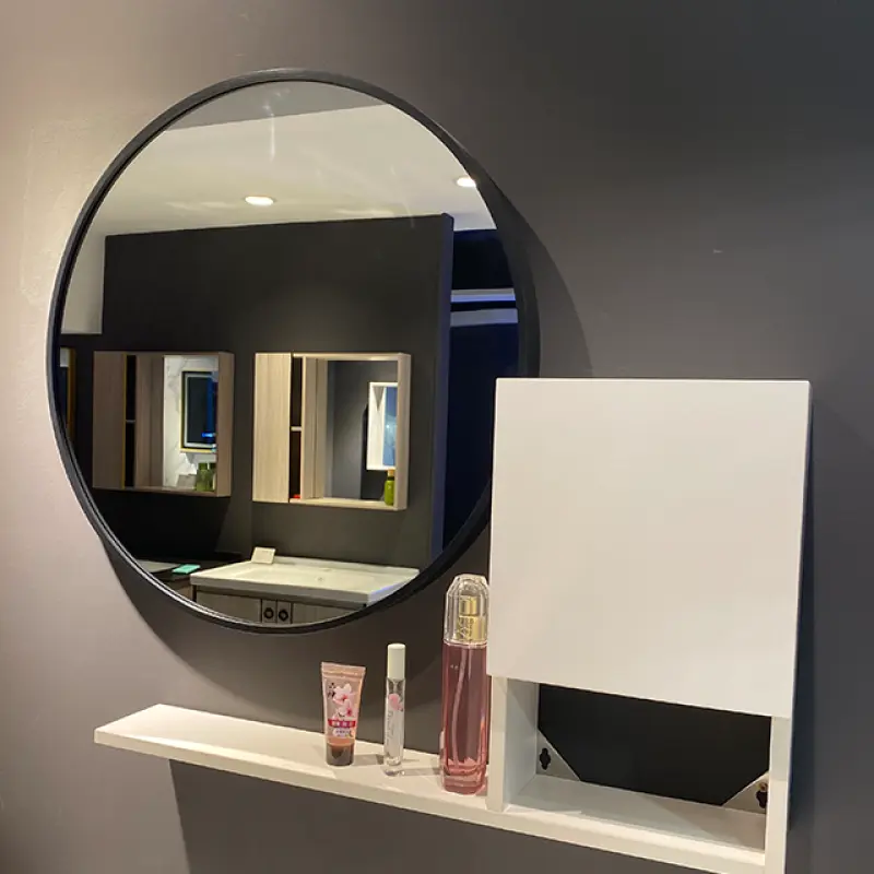 Bathroom Vanity Wall Mounted Bathroom Cabinet With Round Mirror