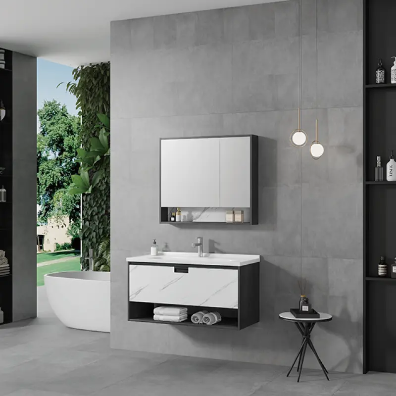 Minimalist Style Bathroom Mirror Cabinets Wall Mount Bathroom Vanity Cabinets With Storage Function