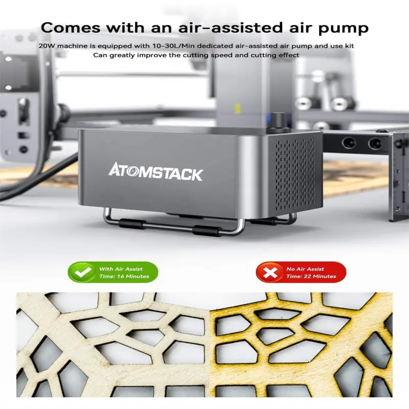 ATOMSTACK X20 PRO Built-in Air Assist System App Control Support Offline Engraving Laser Engraving Cutting Machine