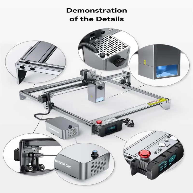 ATOMSTACK X20 PRO Built-in Air Assist System App Control Support Offline Engraving Laser Engraving Cutting Machine