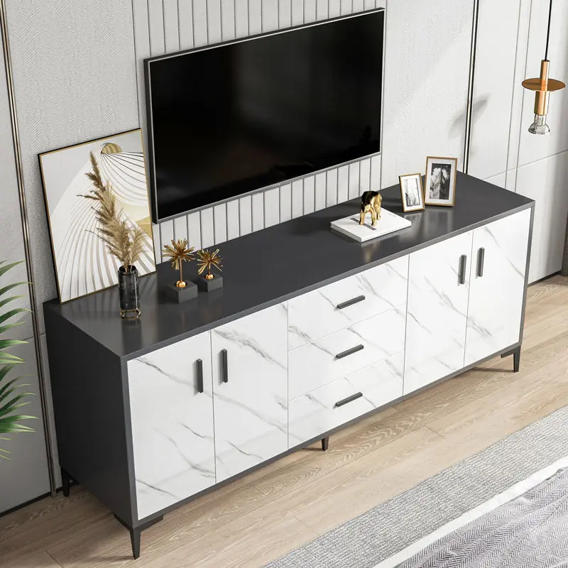 2022 light luxury TV stand modern minimalist TV cabinet living room can store large capacity high cabinet