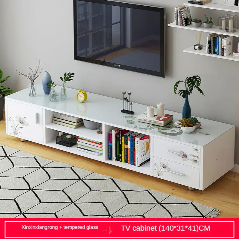 Modern minimalist living room bedroom TV stand, small apartment floor cabinet wall cabinet