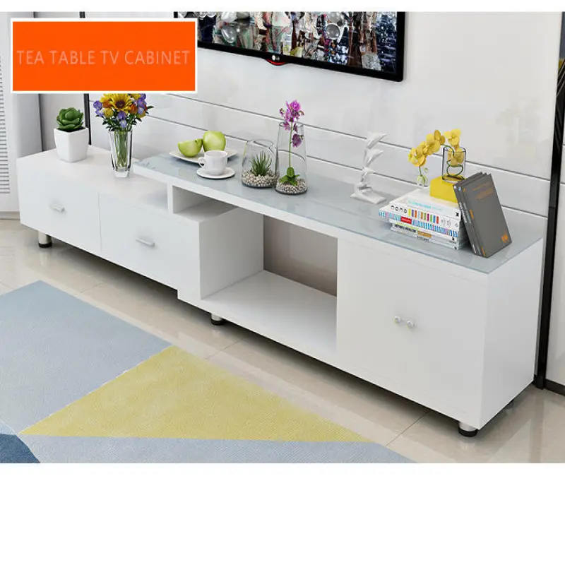 Modern minimalist Nordic coffee table TV cabinet combination small apartment living room