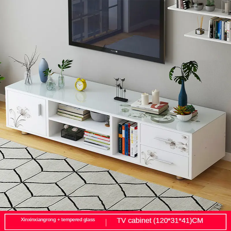 Modern minimalist living room bedroom TV stand, small apartment floor cabinet wall cabinet