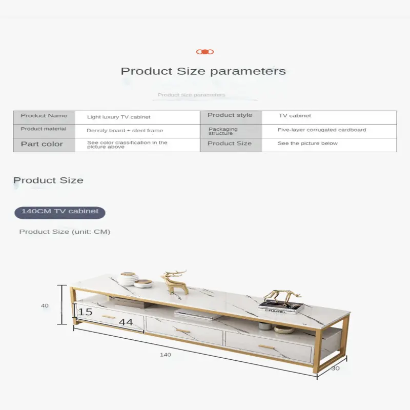 TV cabinet marble pattern luxury living room bedroom TV stand