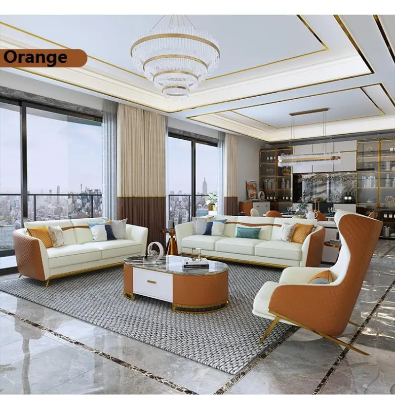luxury living room sofa set furniture lounge sofa set 7 seater leather couch sofa