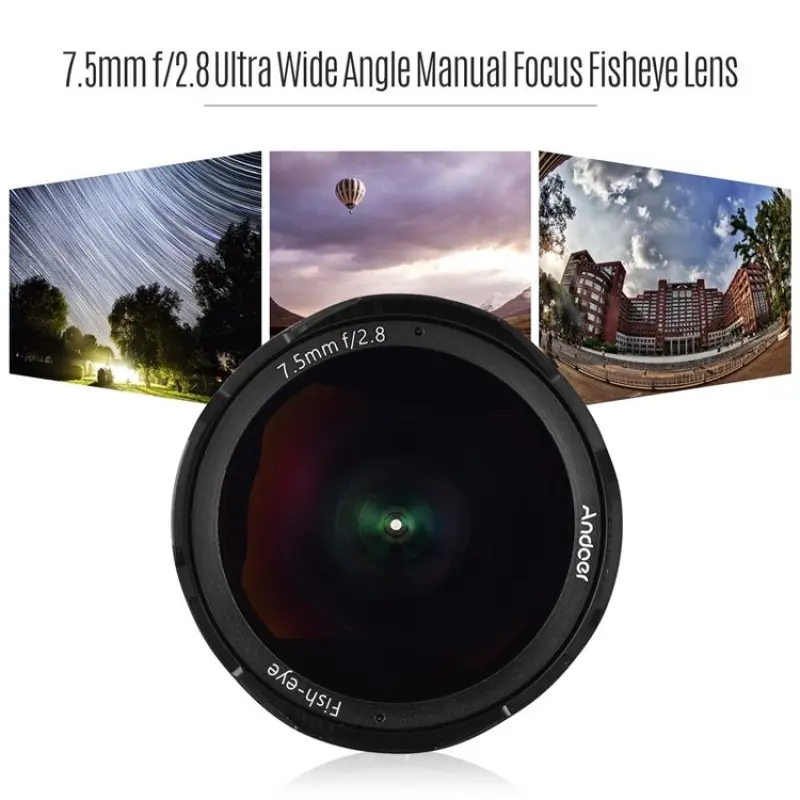 7.5mm F2.8 Manual Focus Fisheye Lens Ultra Wide Angle Large Aperture E-Mount Lens for Sony APS-C Frame