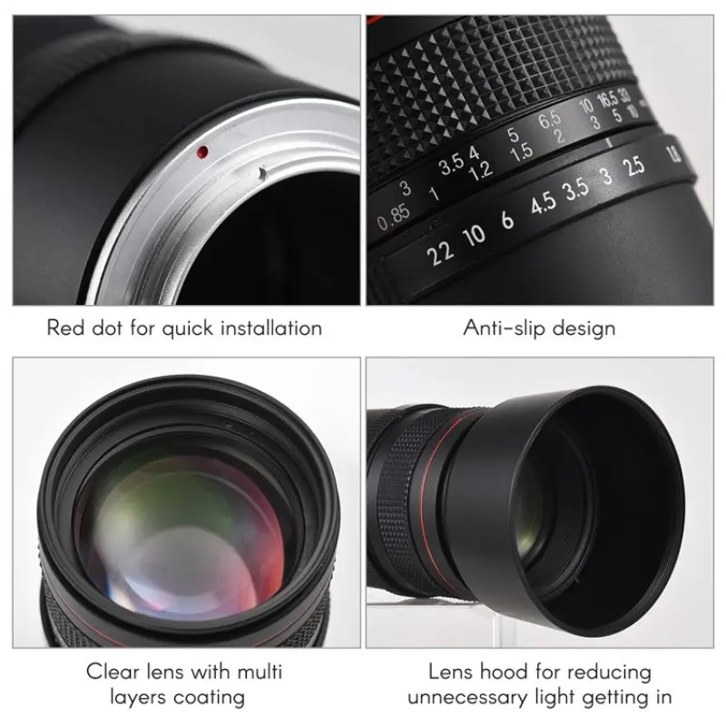 85mm F1.8 Telephoto Camera Lens Large Aperture Full Frame Portrait Cameras Lens Manual Focus For Sony E-Mount Cameras