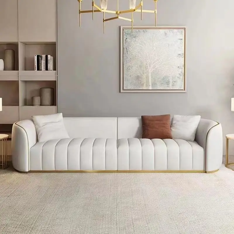 Foshan manufacturer modern design living room furniture luxury sectional 1 2 3 seater leather sofa set