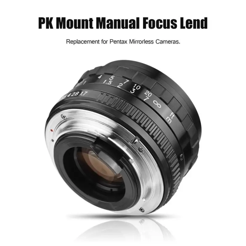 50mm F1.7 Large Aperture Camera Lens Manual Focus Prime Lens PK Mount Replacement for Pentax Full Frame Cameras