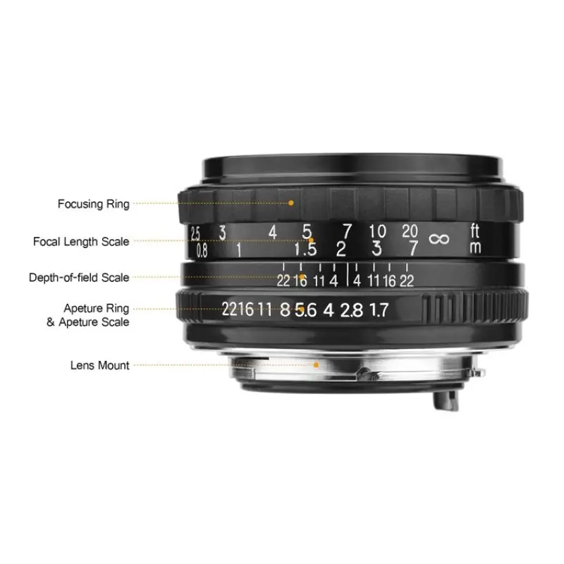 50mm F1.7 Large Aperture Camera Lens Manual Focus Prime Lens PK Mount Replacement for Pentax Full Frame Cameras