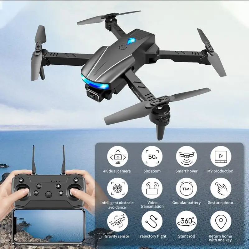 S85 RC Drone with Camera 4K Dual Camera RC Quadcopter with Function Obstacle Avoidance Trajectory Flight Gesture Control