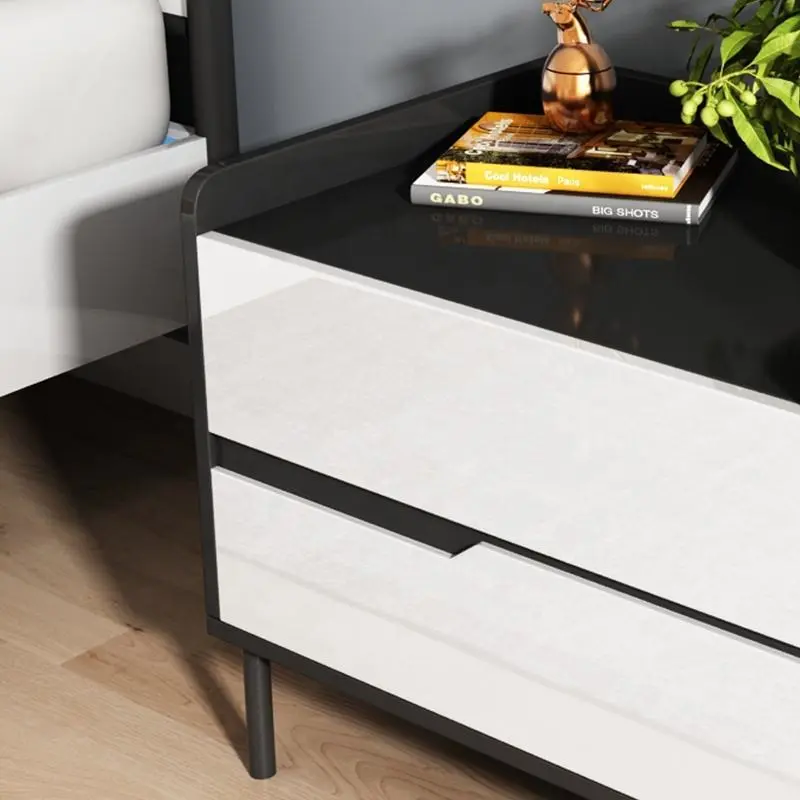 Customized Bedroom Cabinet Storage Furniture Modern Minimalistic Night Stand Bedside Table