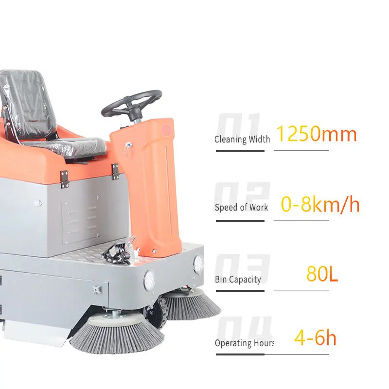 Industrial Electric Street Sweeper Ride On Road Floor Sweeper