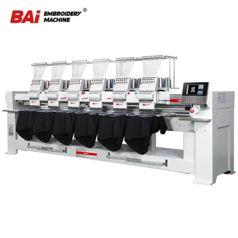 BAI Dahao 6 heads high speed computerized embroidery machine for cap shirt garment