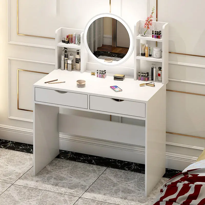 Nordic Dressing Mirror Table for Bedroom Mirror Cabinet Vanity Table Led Light