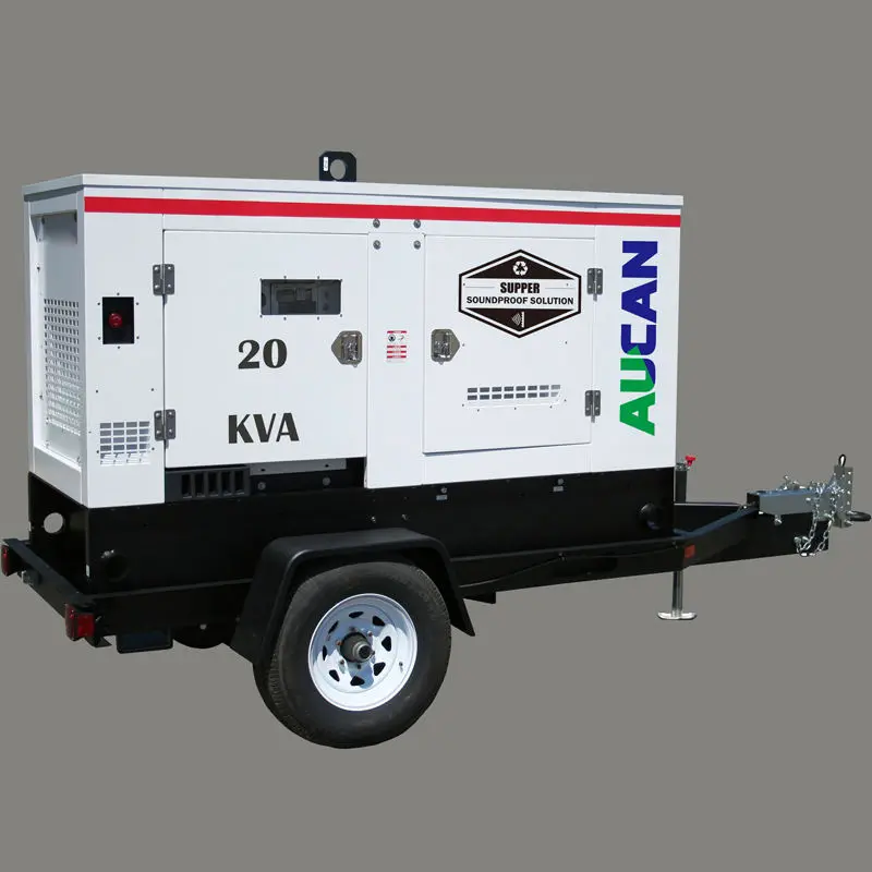 20kva Ricardo Diesel mobile generator set for Industrial business supper silent type trailer genset