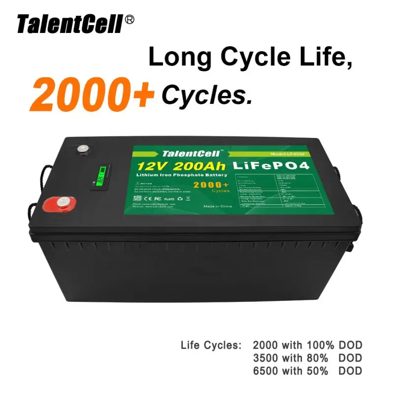 TalentCell New Design High Capacity Deep Cycle Storage Energy System 200Ah BMS LiFePO4