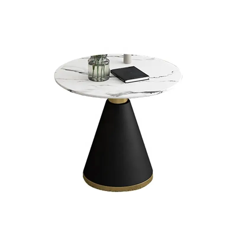 Modern Luxury Marble Rock Board Dining Table with Gold metal Base for Restaurant round Dining Table Furniture