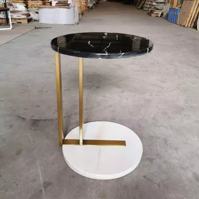 Modern Round Metal Stainless steel Frame Marble Top Coffee Table Side Table for Living room Bedroom