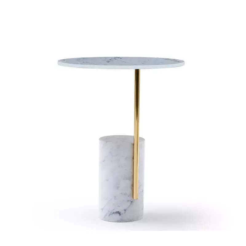 Luxury end table design small marble base round side table for living room furniture coffee table