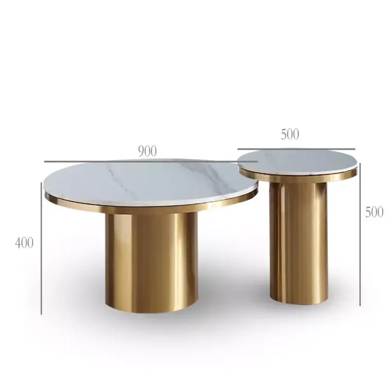 White marble table gold metal table sofa side table coffee desk