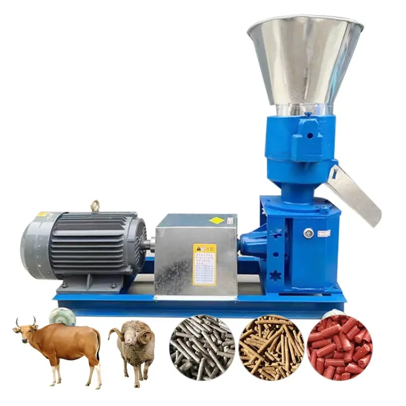 Feed pellet making machine (210) with 4mm and 8mm grinding disc