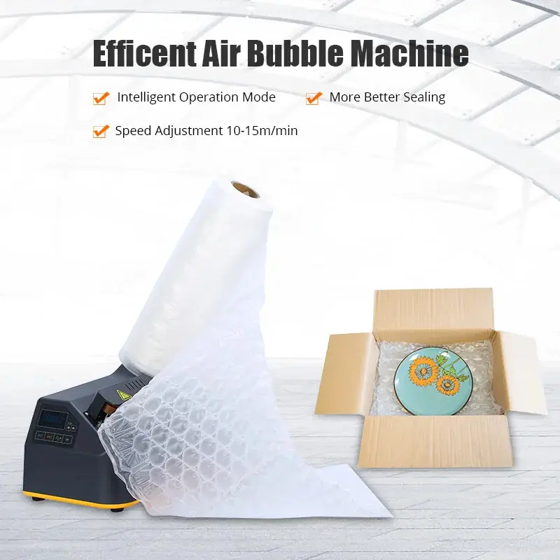 Inflatable Pillow Bubble Wrap Film Air Column Packaging Machine