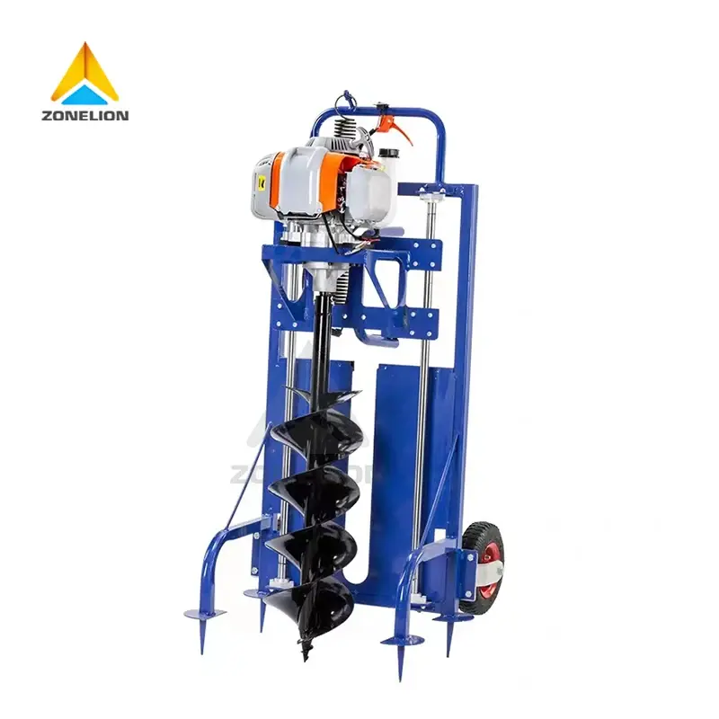New Earth Auger Drill For Excavator Hand Push Long Ground Hole Drilling Machine