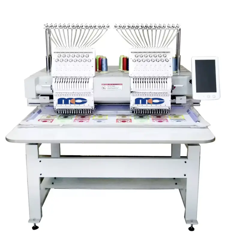 2 Head 9 12 15 pins type computerized embroidery machine