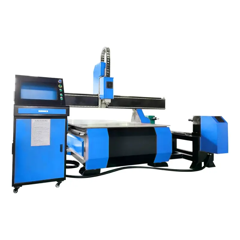 1325 4-Axis CNC Router Machine, CNC Wood Engraving Machine, 3D Carving Machine, 1500x3050 MDF.