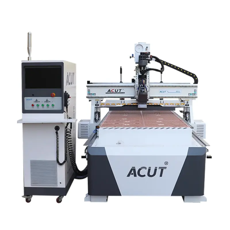 CNC Wood Router Machine Automatic Production Line with Vacuum Table and Auto Tool Change.