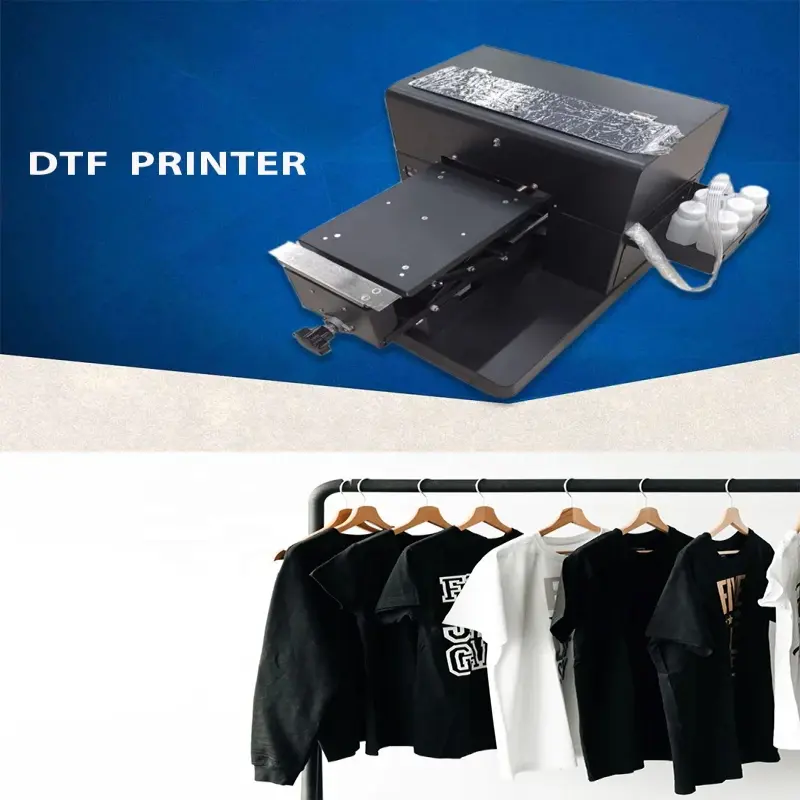 A4 Size L805 DTG DTF Printer 6 Color CMYKWW White Ink Stirring Heat Transfer PET Film For Printing Tshirt Canvas Hats Shoes